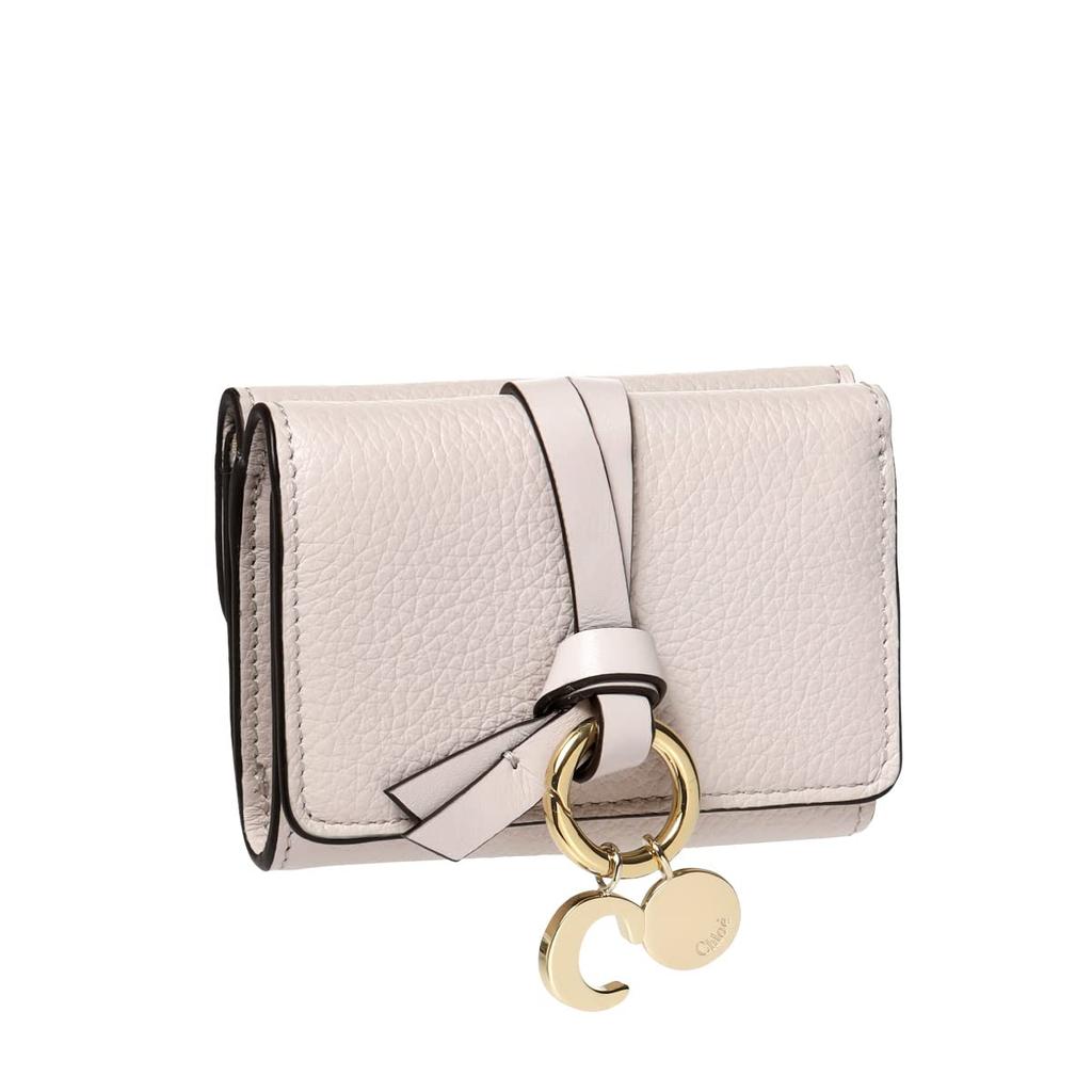Chloe Alphabet Leather Mini Trifold Wallet in Wild (CHC21WP946 F57) Gray, Women's [Brand Name] [Used]