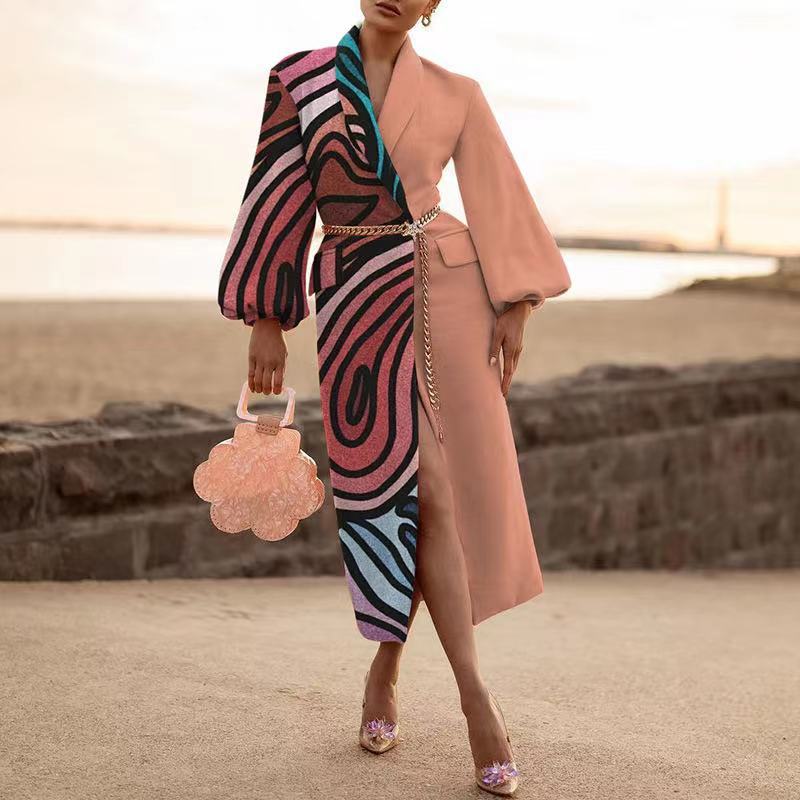 

Женская повседневная твидовая теплая куртка с длинными рукавами и лацканами M розовый