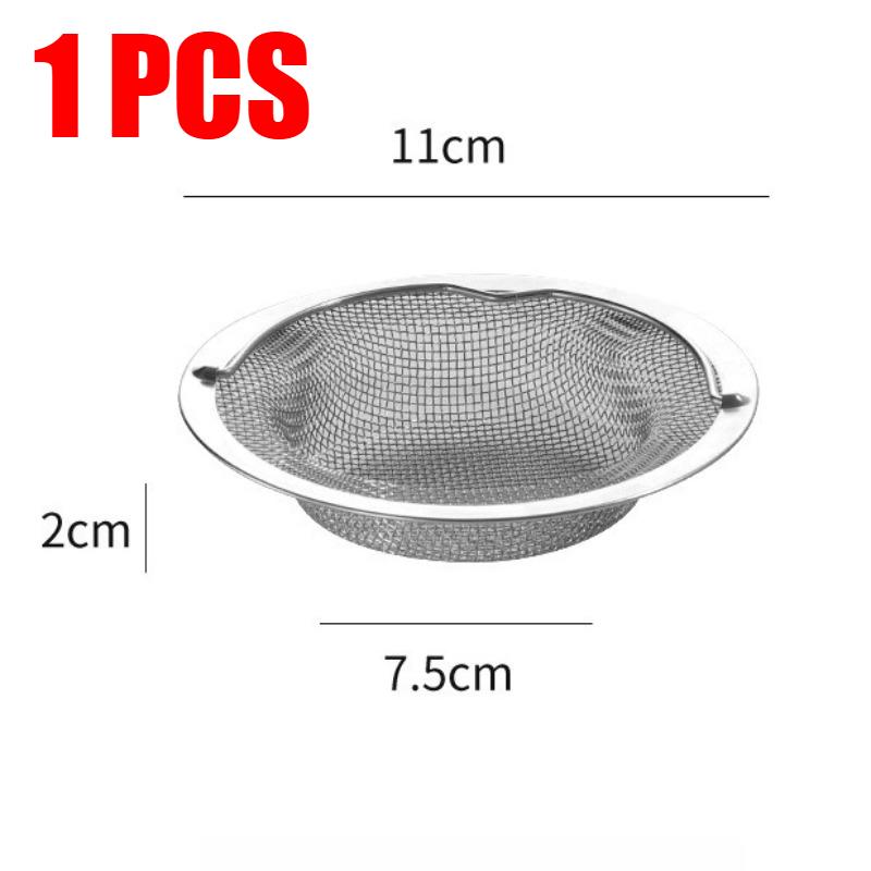 

Kitchen Sink Strainer with Handle Stainless Steel Drain Filter Mesh Rustproof Prevent Clogging for Fruits Vegetable Bathroom Use 1PCS