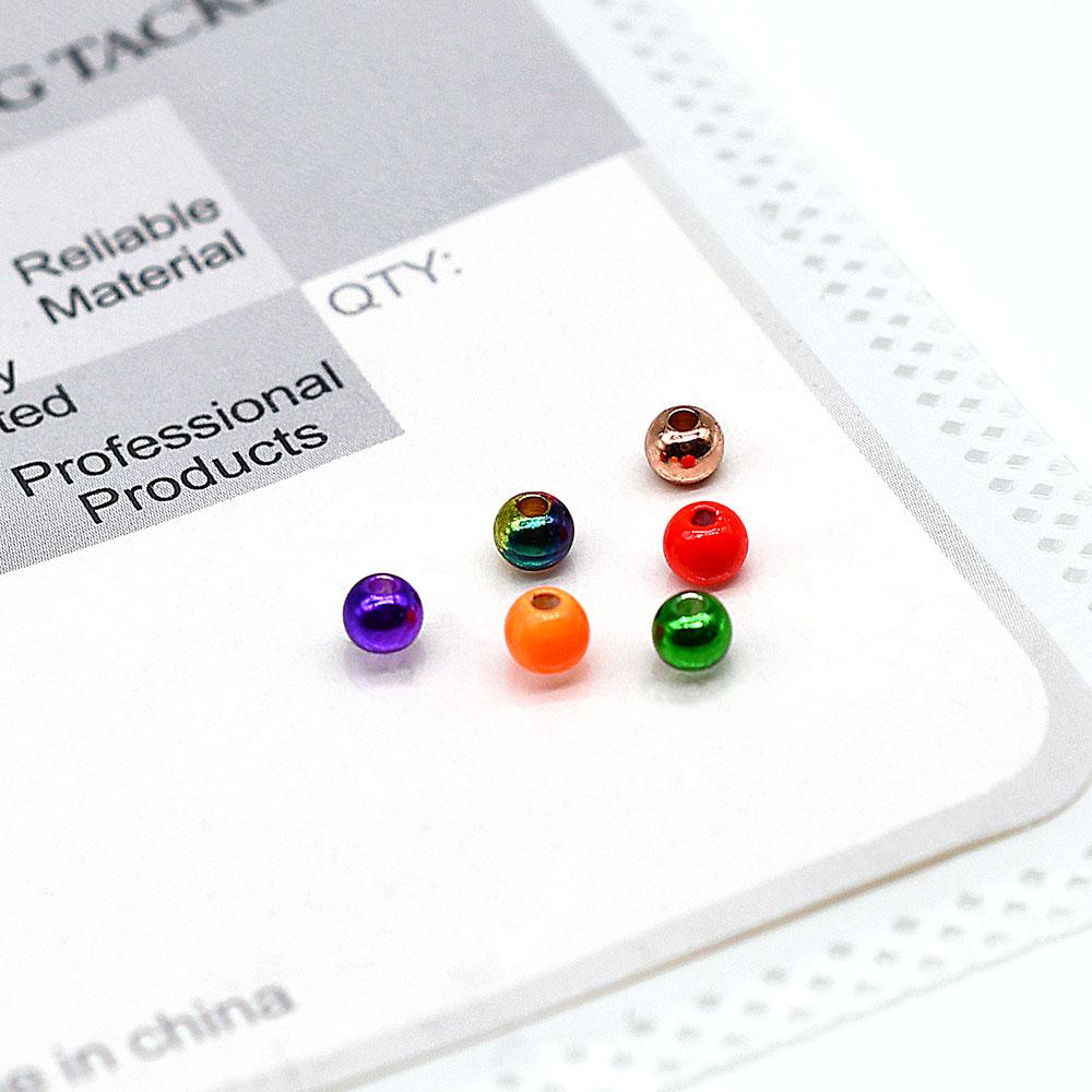 MNFT 20Pcs 3.2mm 6Colors Fly Tying Brass Beads Beadhead Nymph Stonefly Streamer Fly Fishing Trout Jig Flies Tying Material