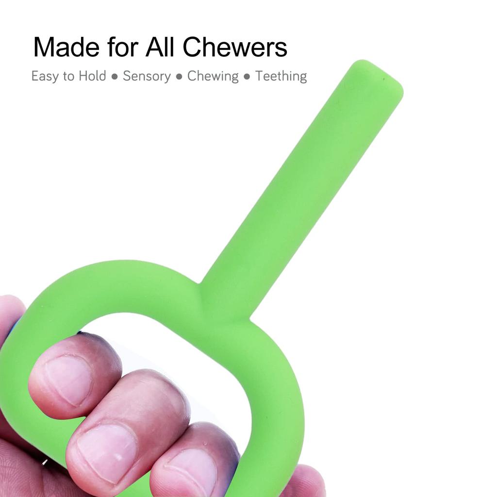2 Handheld Chew Chewable Silicone Sensory Teething Toys for Encourages Chewing and Lower Back Suitable for Ages Year Toys, D-Shaped Babies, Function,