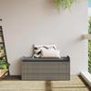 VidaXL Banc de Rangement avec Coussin, Coffre à Jouets, Meuble de Rangement, Organisateur de Jardin Terrasse Patio, Gris 365728