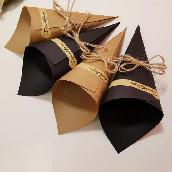 10Pcs Favour Boxes DIY Eco-friendly Exquisite Delicate Charming Decorative Lace-Up Wrapping Paper Flower Tube Holders Wedding Supplies