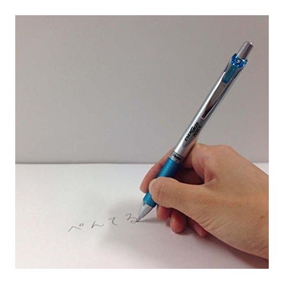 Pentel EnerGel Mechanical Pencil PL75-S, 10-Pack, Sky Blue Barrel, Silver Accents, 0.5mm Lead, Sliding Sleeve