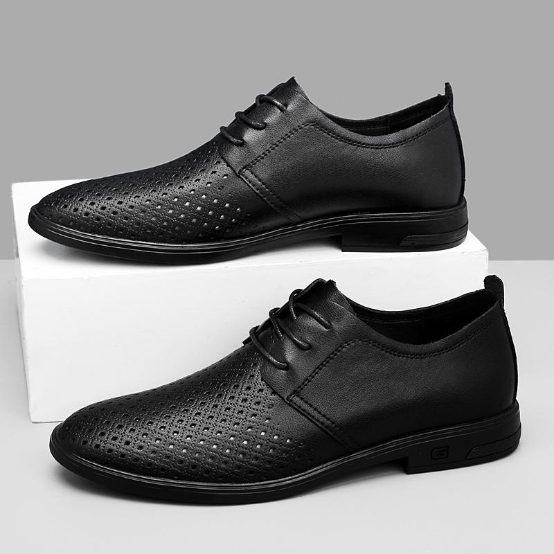 

Минималистичные повседневные деловые мужские кожаные туфли Удобные мужские дышащие универсальные мужские туфли для свадебных вечеринок Классические черные туфли 37
