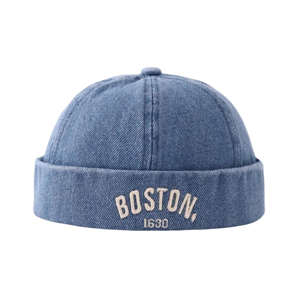 Letter Embroidered Baby Brimless Hat Adjustable Sun Protection Children Melon Beanie Breathable Cotton Denim Landlord Cap Summer