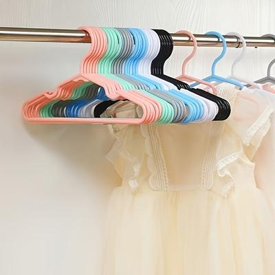 Durable Wardrobe Hangers with Ergonomic Curved Design | Multi-Color Options (Grey/Pink/Green/White/Blue/Black)