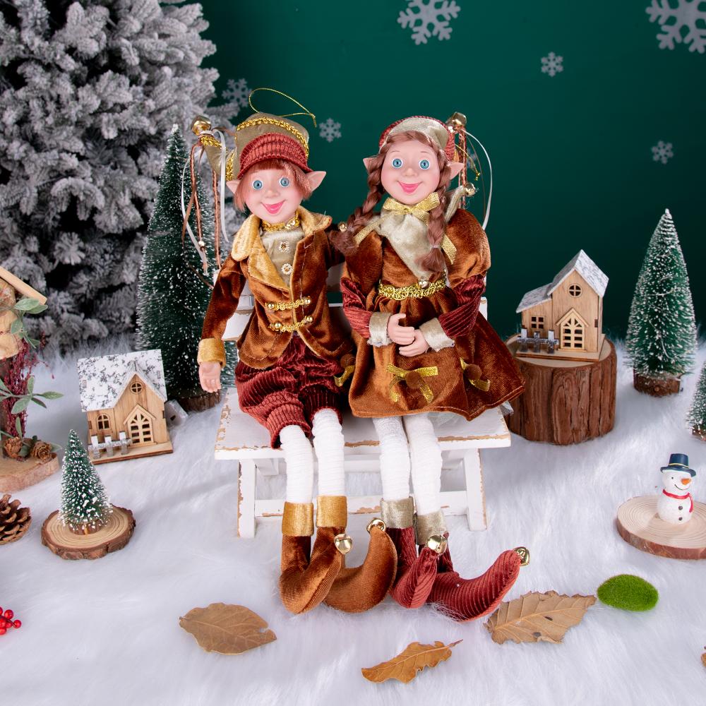 Neu Weihnachten Ornamente Plüsch Puppen Stoff Handgemachte Plüsch Elf Spielzeug Ornamente Plüsch Elf Spielzeug