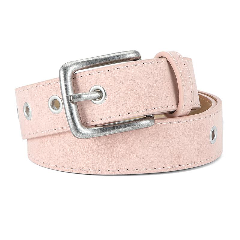 Frosted Texture Wear-Resistant Pin Buckle Belt, Women'S Outer With Retro Literary And Artistic Style High-End Pu Belt
