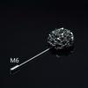 Fashion Crystal Flower Men's Brooches Long Brooch Pins Handmade Men's Lapel Pin for Suits Rhinestone Men Fashion Jewelry
