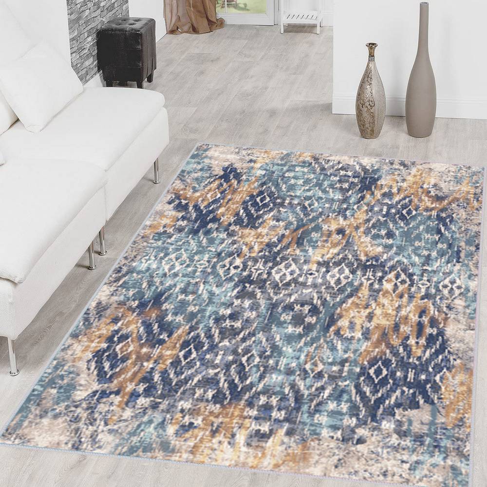

Eliana Home Washable Printed Carpet LNA1526-HT111 50x80 синий