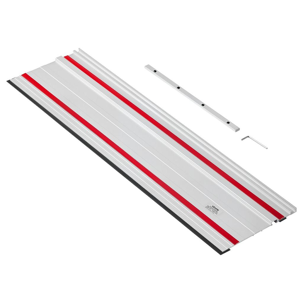 Track Saw Guide Rail, 1397 mm Cutting Range, Kit Includes 2 x 698.5 mm Aluminum Extruded Guide Rails and 1 Connector, Compatible with Makita, Festool