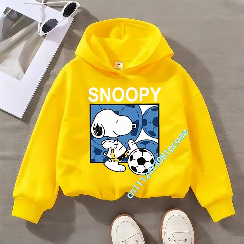 Snoopy children's hooded sweatshirt for boys, girls, casual top with cartoon print, long sleeve, autumn/winter collection
