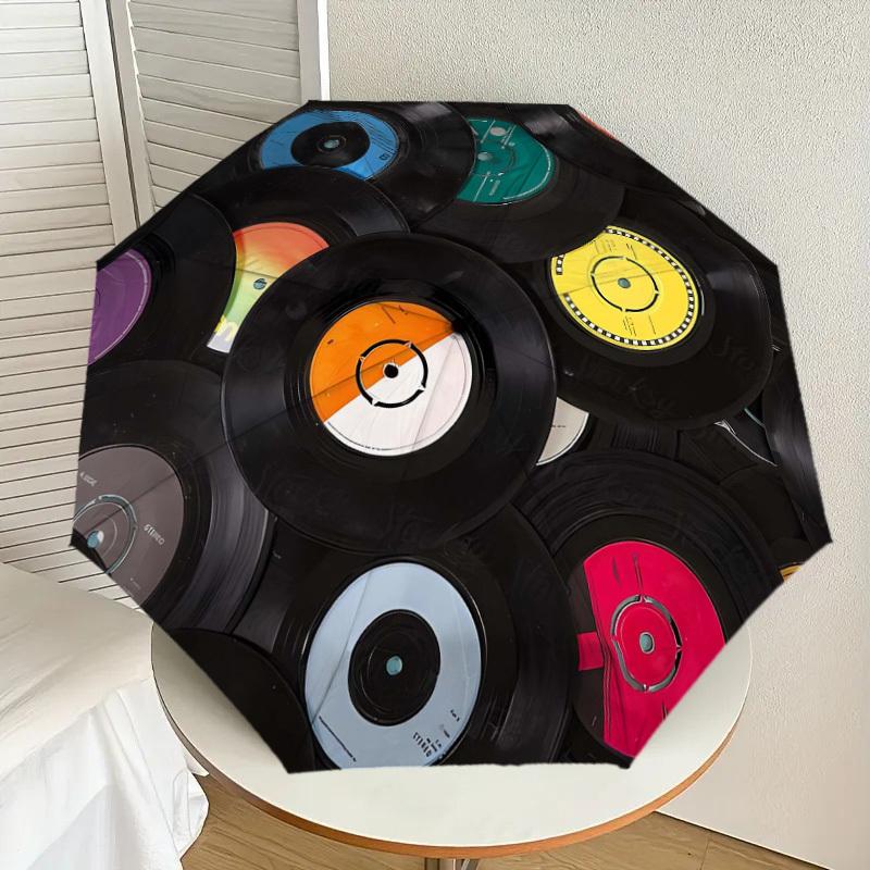 

1pc Vinyl Record Artwork Umbrella with Plastic Handle,Suitable for All Seasons Home Travel Outdoor UmbrellaDD940