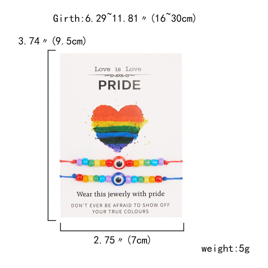 2 szt./zestaw Ręcznie robione Żywiczne Kryształowe Tęczowe Koralikowe Bransoletki LGBT Dla Kobiet Mężczyzn Ręcznie robione Plecione Bransoletki dla Pary Biżuteria Miłość Duma