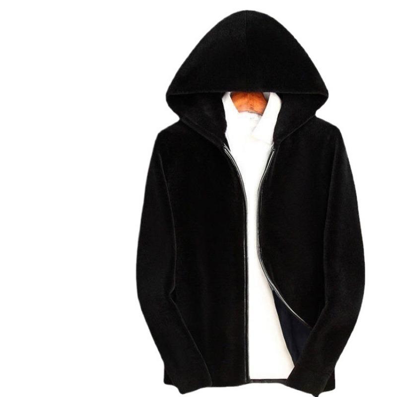 Winter Imitation Nerz Imitat Pelz Herren Kurz Slim-Fit Handsome Mantel Grün Trend Verdickt Pelzintegriert Outer