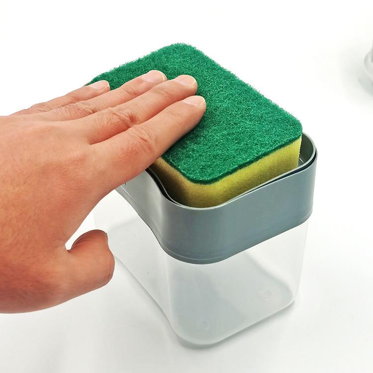 Dishwashing Liquid Press To Clean The Pot Brush Kitchen Automatic Dispenser Filling Box Cleaning Cloth Dishwashing Pot Soap Liquid Box