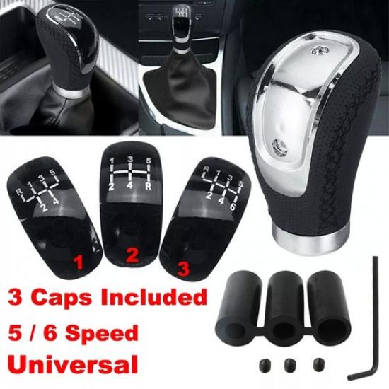 Universal 5/6 Speed Black Car Manual Gear Stick Shift Knob Shifter Lever Head
