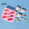 Oven Safe Silicone Mold 8-Cavity Cloud Soap Non-sticky Food Grade DIY Cookie Candle Resin Plaster Chocolate Biscuit Cake Ice Mould Microwave