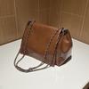 Large capacity bag women's new fashion retro 2025 autumn chain shoulder messenger bag casual texture small square bag