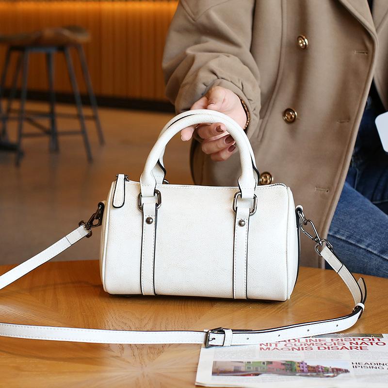 Genuine Leather Women's Messenger Bag New Boston Handbag Women's Niche High-end Shoulder Bag