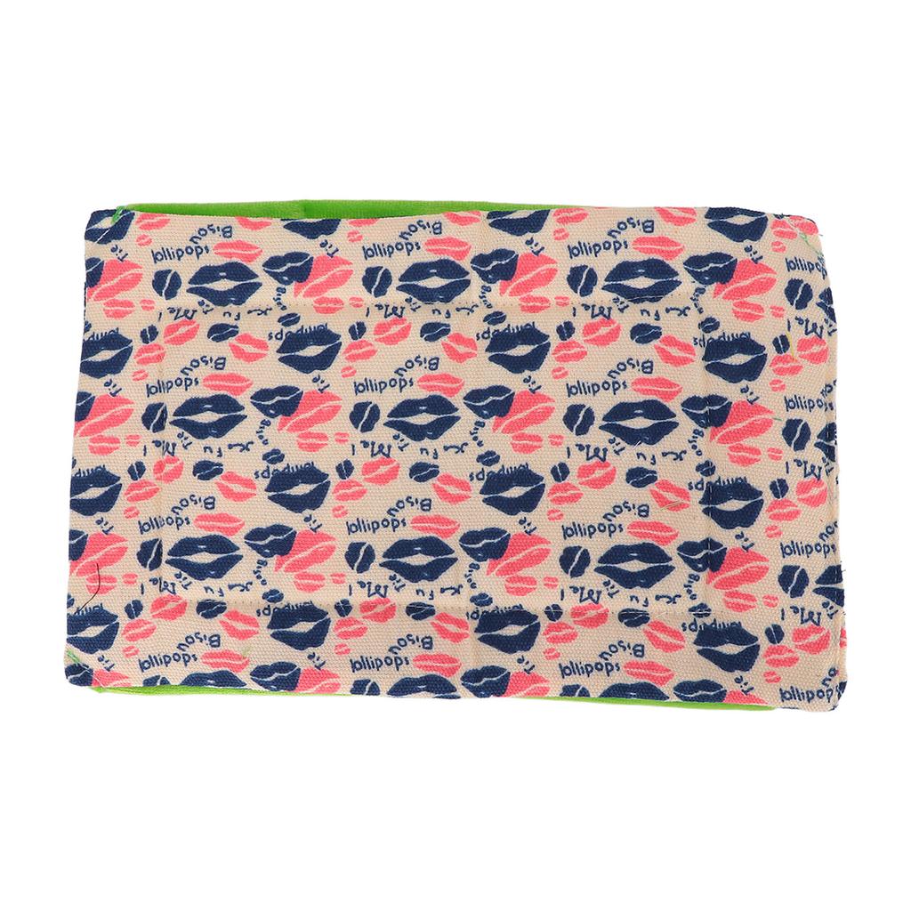 Reptile Sleeping Bag Soft and Warm Bearded Dragon Bed with Pillow for Bearded Dragon Leopard Gecko(Lip Print Green