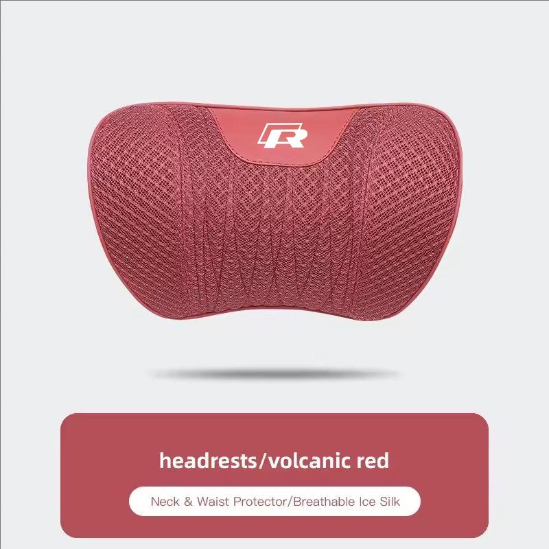 Car Neck Pillow Seat Cover Lumbar Support Headrest For VW GTI Polo T5 Passat Golf Tiguan Jetta CC T-ROC Scirocco Beetle Hub Cap