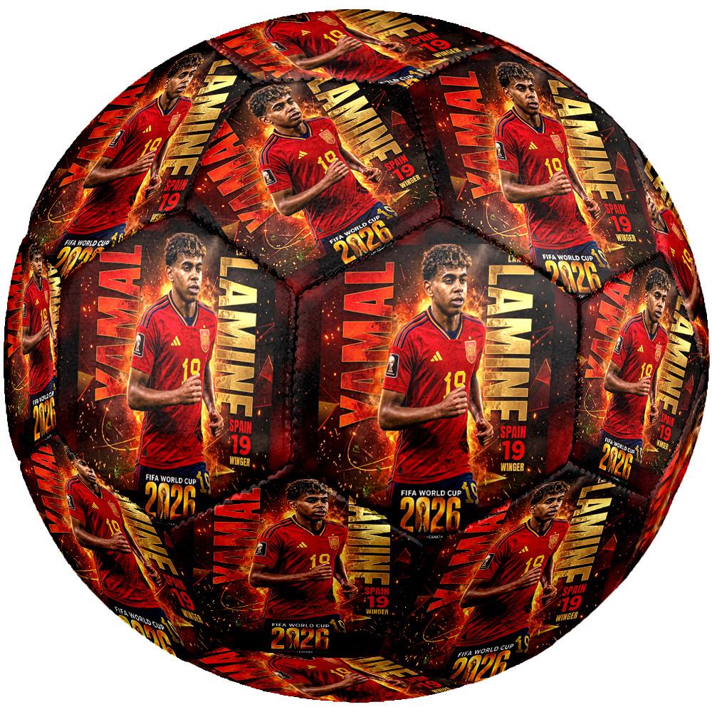 Lamin Yamal Size 5 Soccer Football Machine Sewn Indooroutdoor Training And Matches Perfect Commemorative Gift For Soccer Lovers