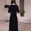 Elegant Snowflake Velvet Patchwork Dress: 2025 Autumn/Winter Age-Reducing Formal Style