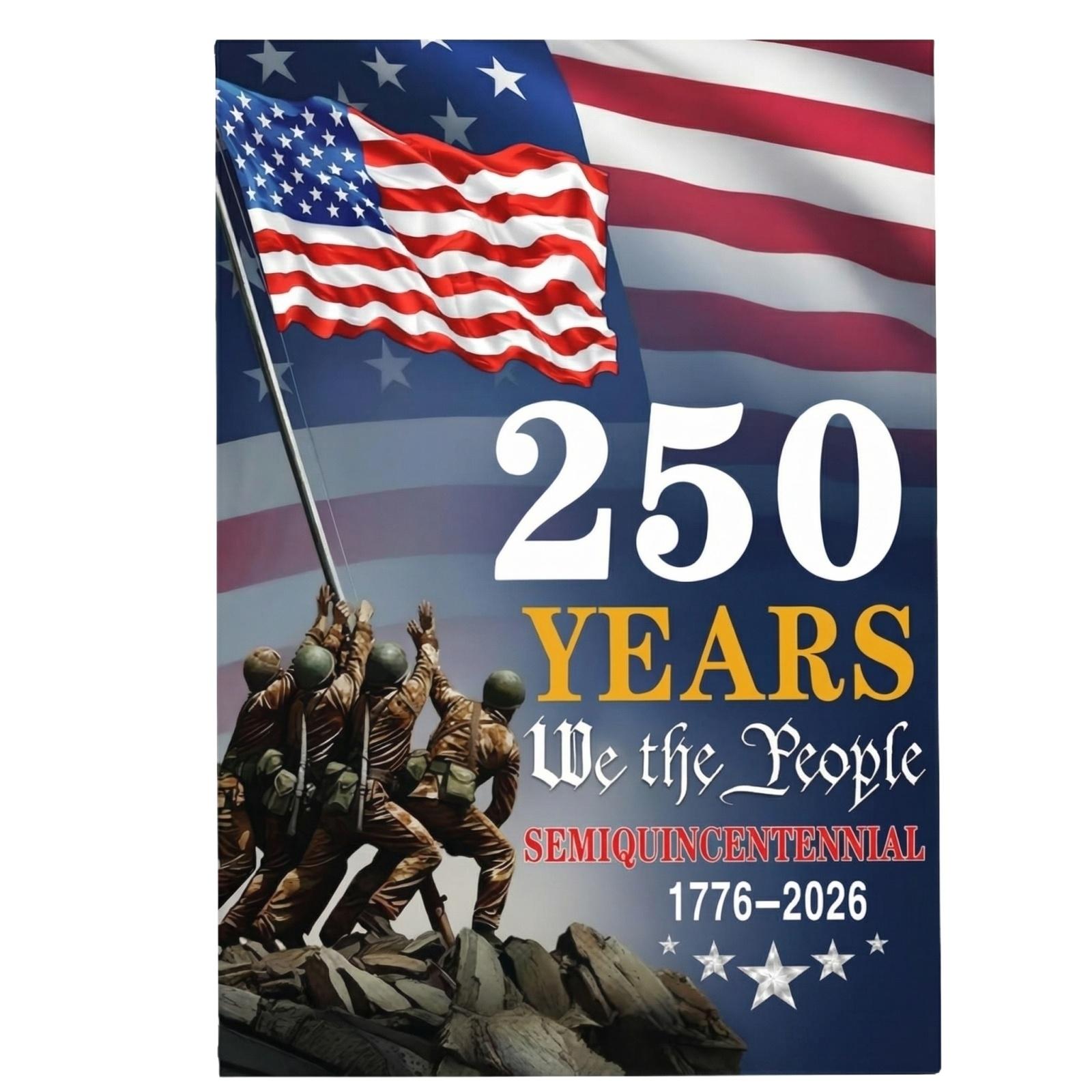 The People 1776-2026 Flag Memorial Day Patriotic 0th Birthday 0 Years United States Indoor Garden Decoration (0 YEARS) One Size