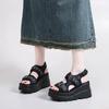 2025 Summer New Thick-soled Heightening Word with Roman Sandals Women Wear Light Lazy Shoes Casual Sandals