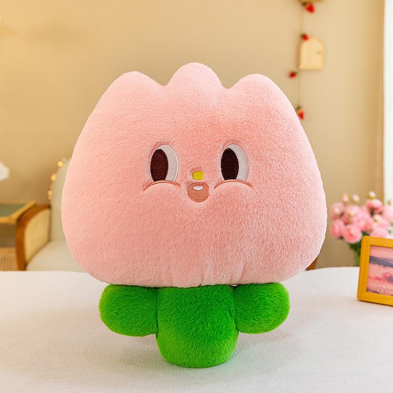Cute Tulip Plush Pillow Soft Floral Cushion For Sofa And Bedroom