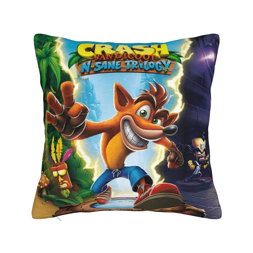 Dekorative Kissenbezüge Crashs Bandicoots Cartoon Merch Sitz Videospiel Kissenbezug Hülle Dropshipping Mehrere Größen