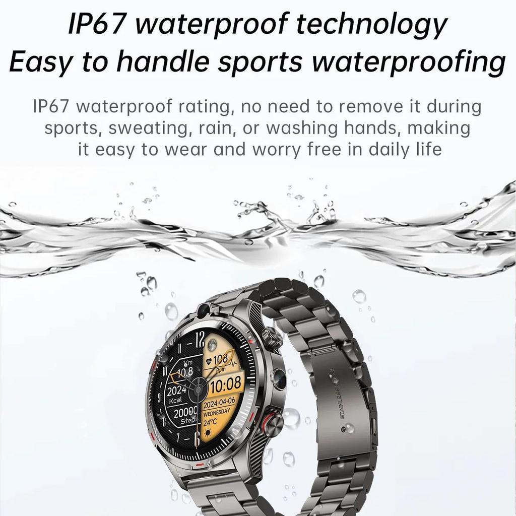 Android smartwatch with SIM card, calling, Wi-Fi, GPS, and camera for men.