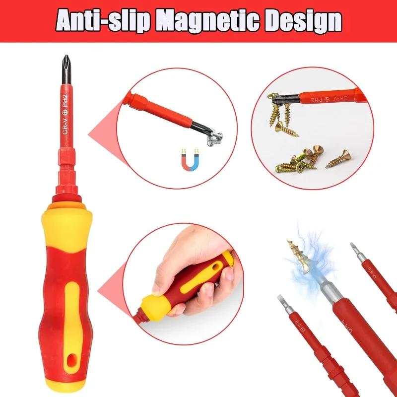 14in1 & 3in1 Insulated Screwdriver Combo Magnetic Tips Electrical Tools Set for Electrician Home Professional Repair