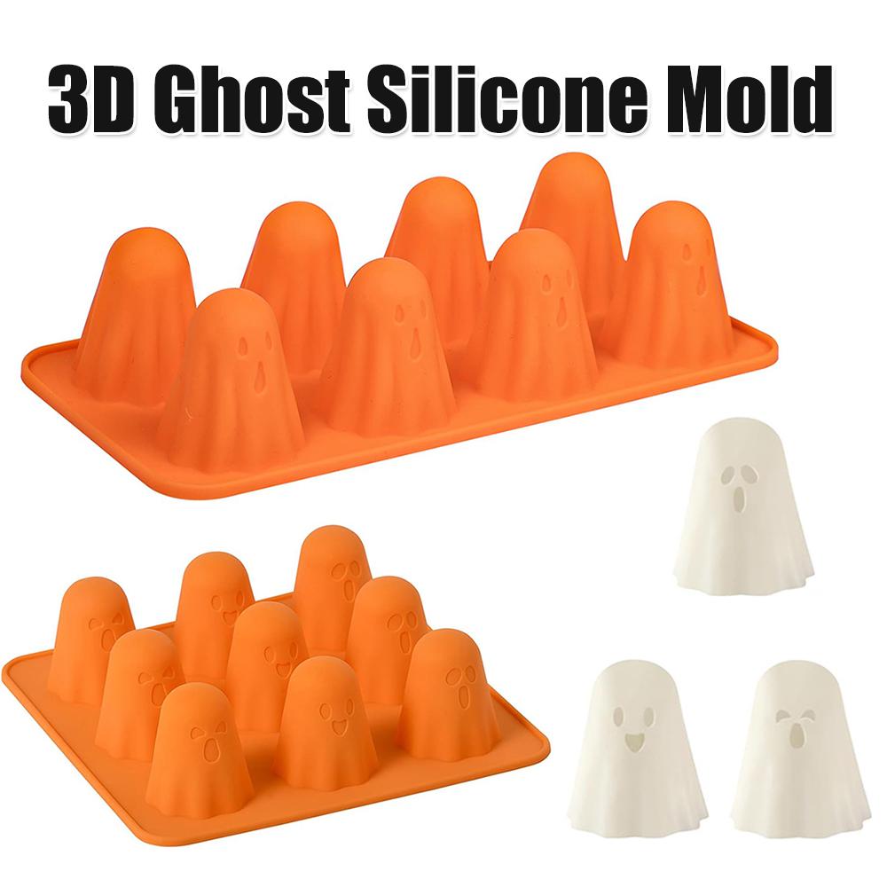 Ghost Chocolate Candy Molds Reusable Halloween Silicone Mold Cute Ghost Ice Mould for Jelly Chocolate Candy Gummy