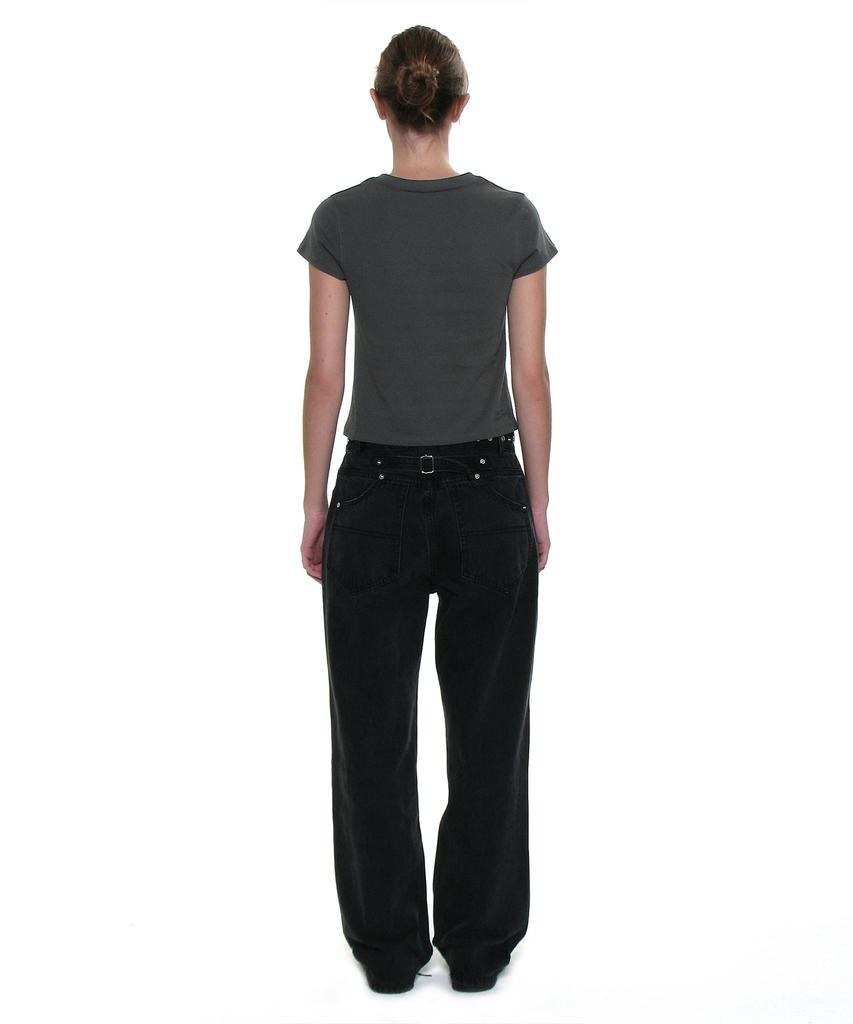 PARTIMENTO WOMEN Ciao Bella 76 Printed Short Sleeve Tee_Charcoal