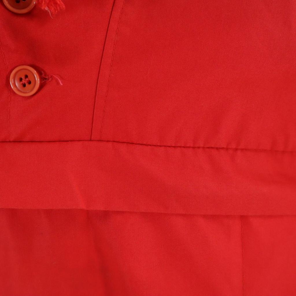 EURO WORK 70s 80s Vintage Snow Parka Half Button Jacket 14 Red Pullover Men's Used