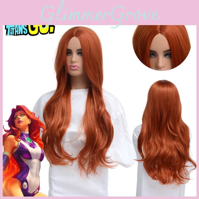 Teen Titans Starfire Cosplay Wig Soft Heat-resistant Fiber For Safe Styling