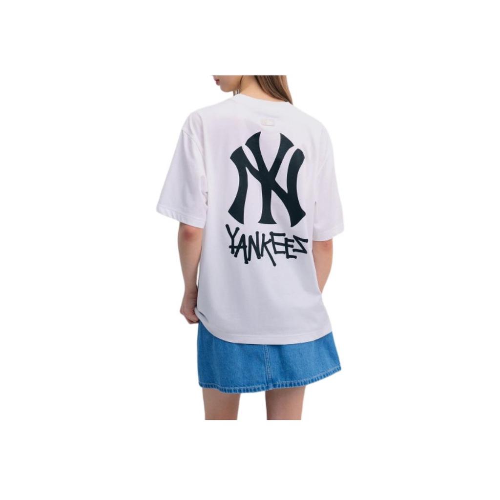 New MLB SS24 Set-in Sleeve T-Shirt Unisex White 3ATSB1843-50WHS