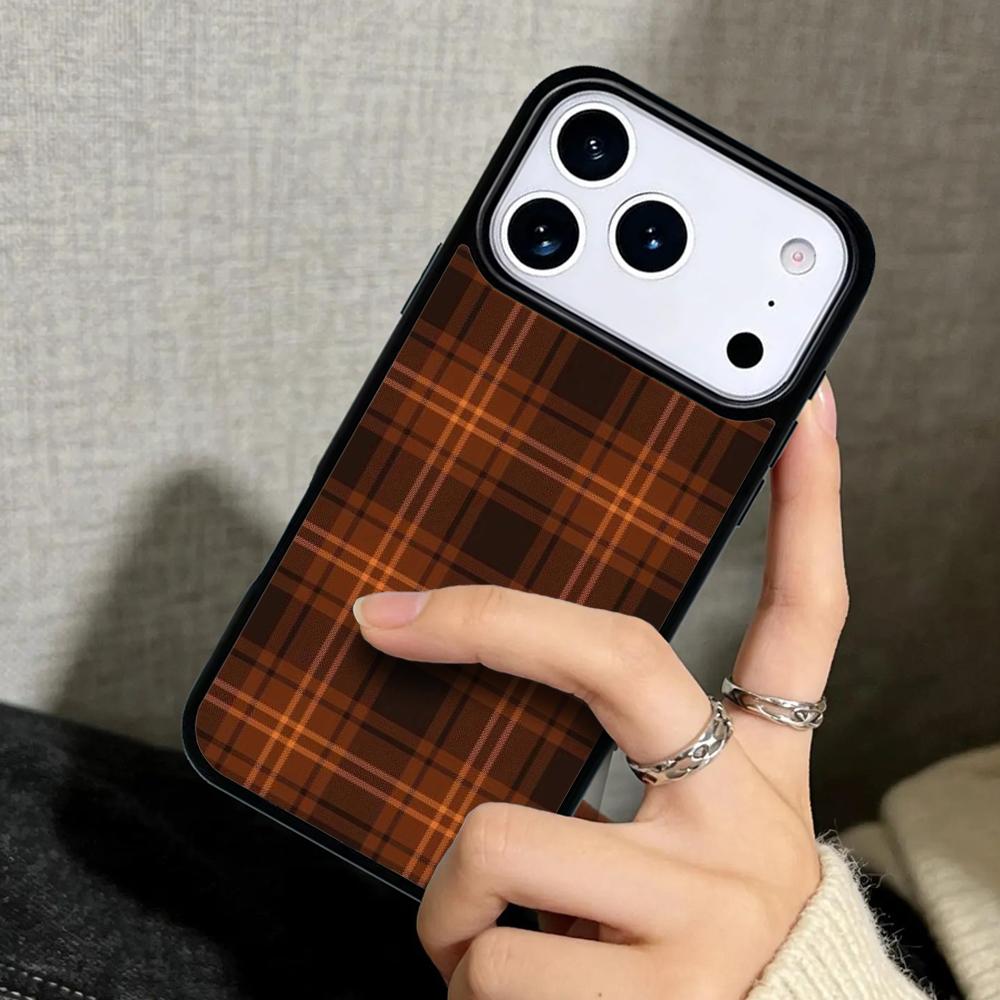 Capa Case for iPhone 17 Air 16 Pro Max 15 Plus 11 13 Mini 14 12 Back Phone Cover Scottish Plaid Warm Plaid
