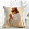 J-Jesus Christus Kissen Religiöse Dekoration Kissenbezug Täglich Waschbar Leinen Kissenbezug Weich Für Sofa Bett Wohnzimmer Dekoration