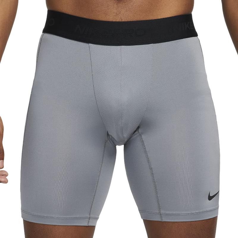 Nike Pro Logo Print Comfortable Elastic Fit Sports Shorts Men Shorts Gray FB7963-084