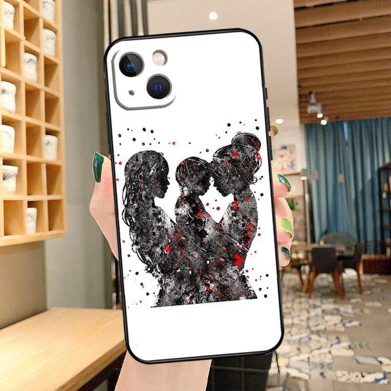 Mom Daughter Girl Son Dad Cover For iPhone 14 15 16 Pro Max XS XR X Case For iPhone 11 12 13 Pro Max Mini Plus