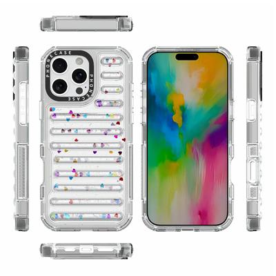 Pro pouzdro na iPhone 16 Pro Max Capsule Glitter PC+TPU Ochranný kryt na telefon