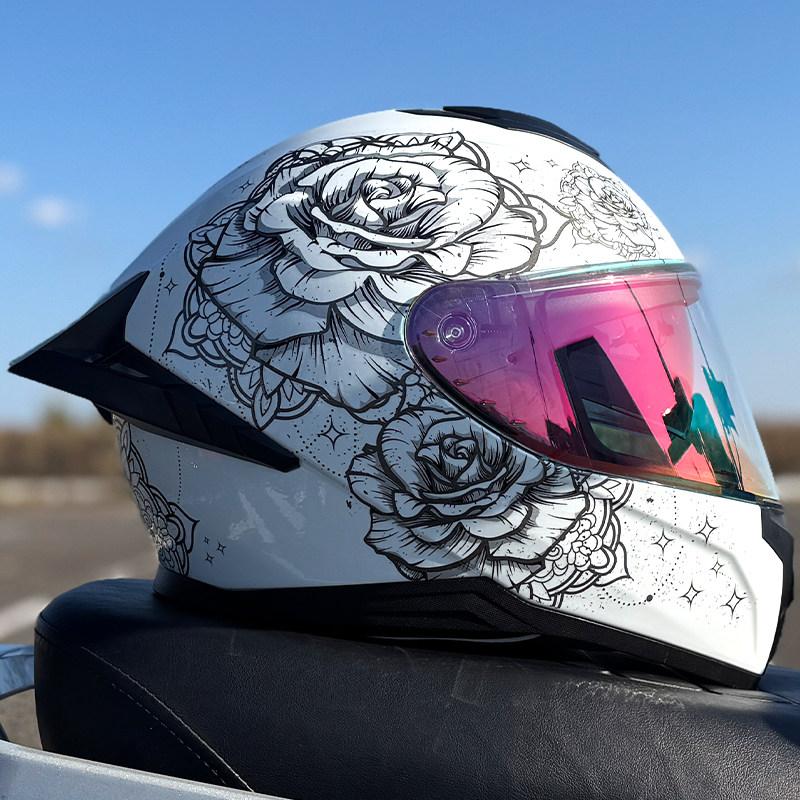 Motorcycle helmet,ABS men's and women's dual lens full face helmet, motorcycle sports car, all season full face helmet DOT