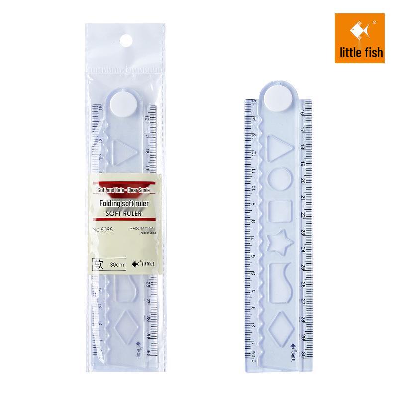 Little Fish Flexible Foldable Transparent PVC Student Ruler