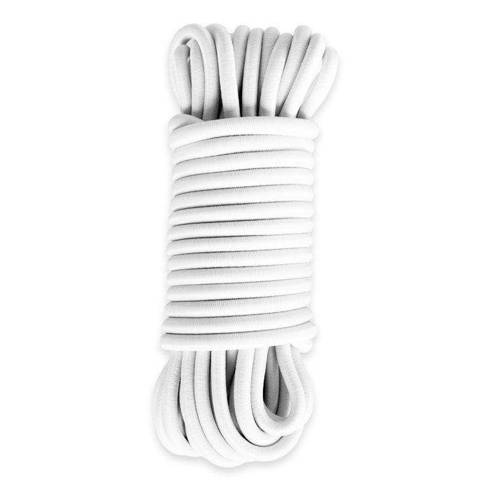 TECPLAST Sandow élastique Blanc 15 mètres 9SW - Qualité PRO - Tendeur pour bâche de diamètre 9 mm