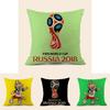 World Cup 32 Teams Football Emblem Cotton Pillow Cover For Bar Gift Decor