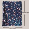 Christmas Candy Cane Snowflakes Print Throw Blanket - Festive Holiday Pattern Soft Lightweight Accent for Sofa Bed Travel